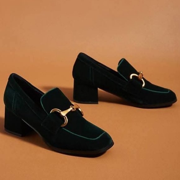 Bibi Lou Black Velvet Gold Bit Loafers 41 - Picture 1 of 7